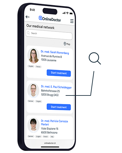 OnlineDoctor website with doctor selection