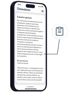 Site web OnlineDoctor mit recommandations thérapeutiques