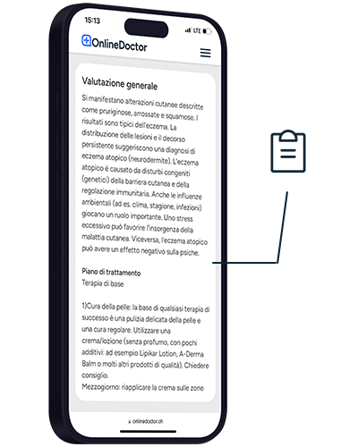 Sito web di OnlineDoctor con raccomandazioni terapeutiche
