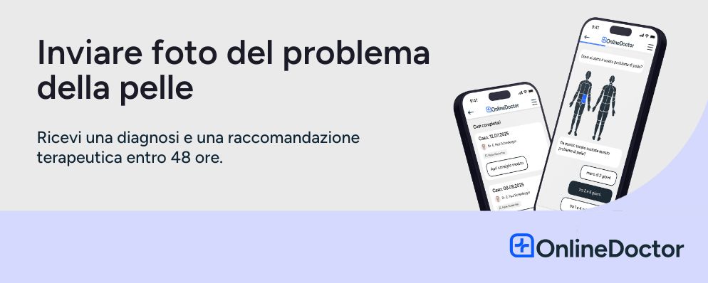 Invia foto del tuo problema cutaneo. Riceverai una valutazione e una raccomandazione concreta entro 48 ore.